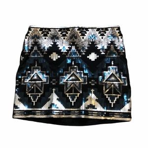 Express Aztec Sequins Skirt